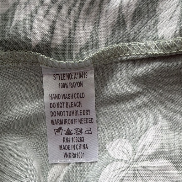 From Vici Ocean Drive Sage Dress with White Floral Design - Picture 4 of 5